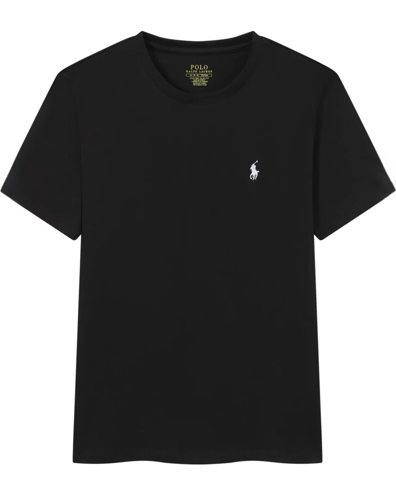 Ralph Lauren Polo Ralph Lauren T-Shirt Custom Slim Fit Preto Com Símbolo Branco numa prateleira iluminada